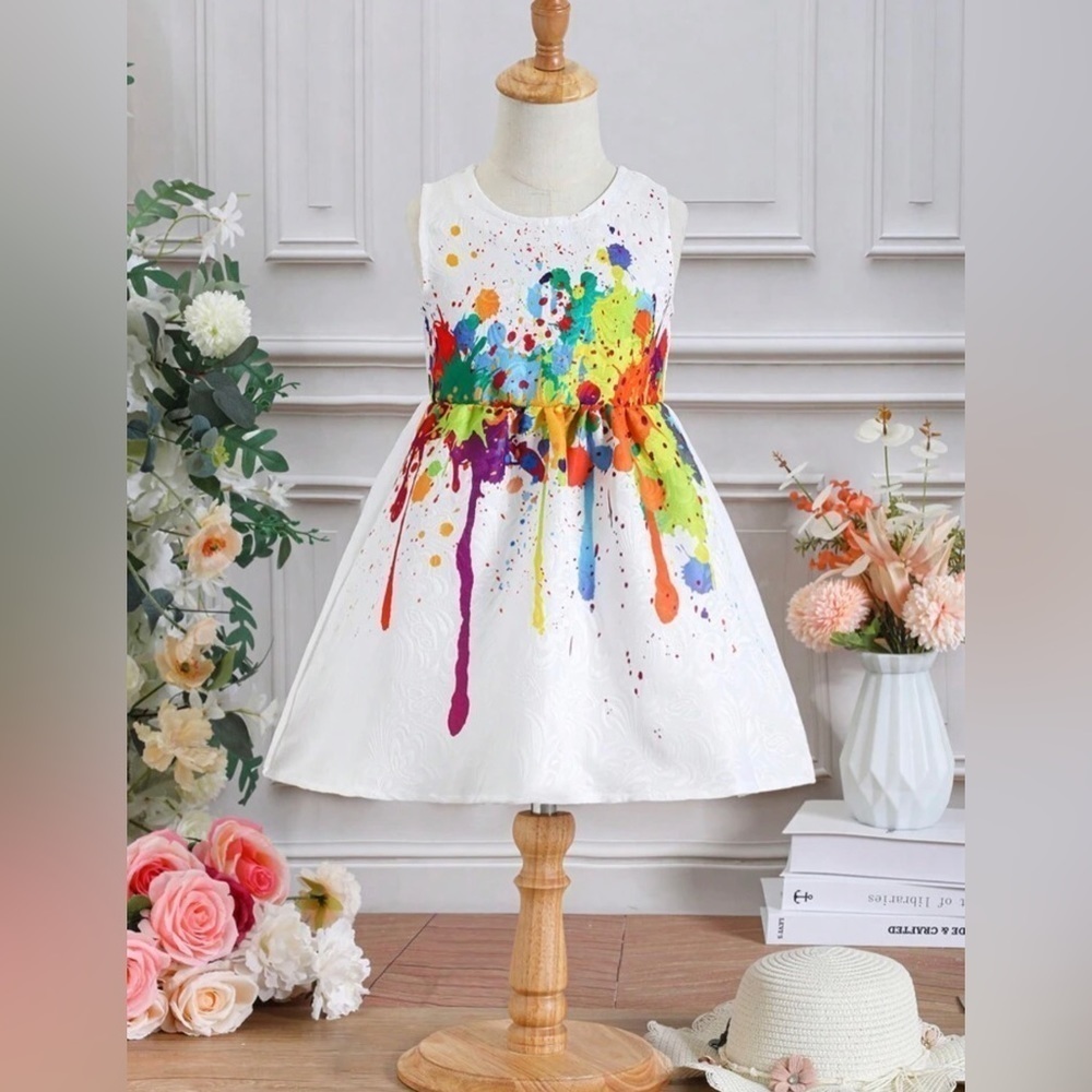 21KIDS girls casual dress art paint size 4